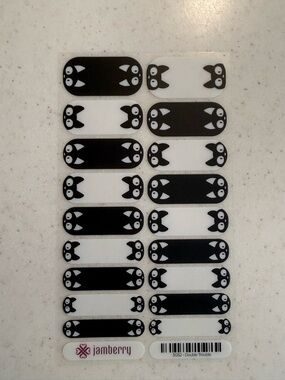 Jamberry Black & White Cat Face Nail Wraps